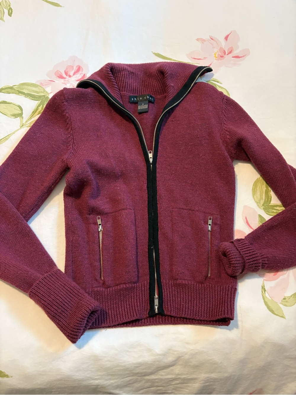 Shin Choi knit zip-up cardigan size small